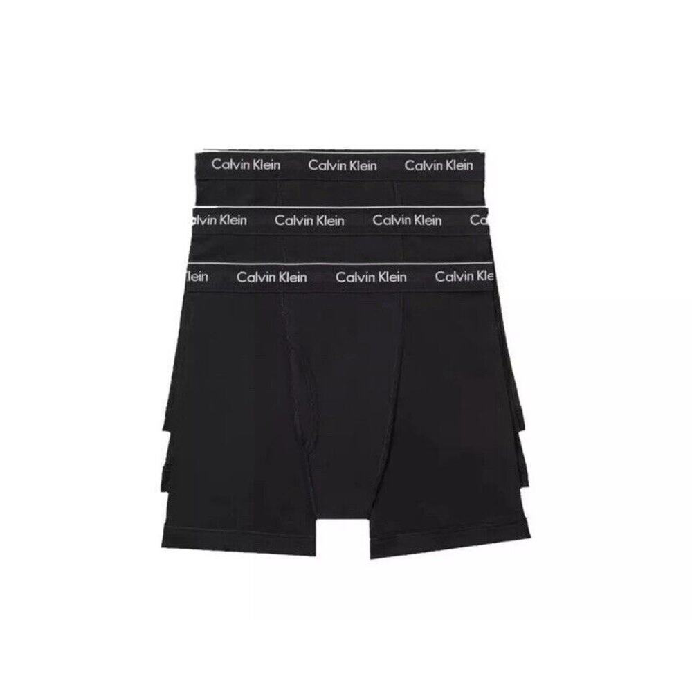 Calvin Klein Cotton Classics Men's Boxer Briefs - Black, Size M, Pack of 3